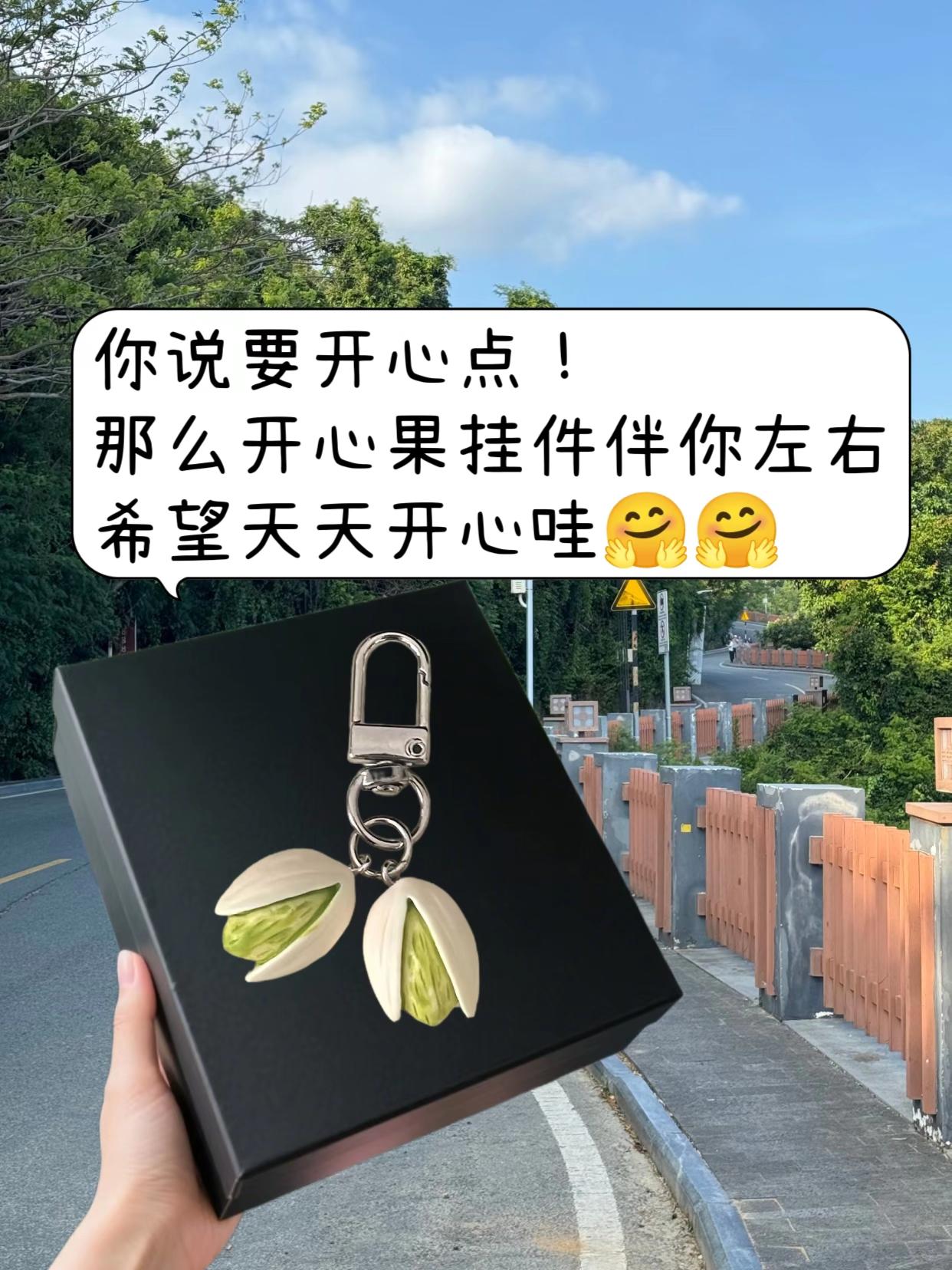 她说挂上开心果就会变得开心啦~#开心果挂件 #钥匙扣 #礼物 #是时候安排一下了