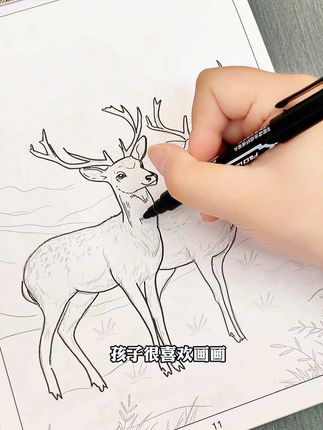 孩子很喜欢画画,我就准备了这套#白描画本 锻炼控笔能力,每天描几幅静心养性#控笔训练 #国画 #线描画 #儿童绘画