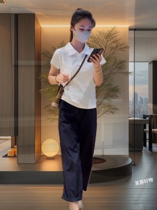 #休闲减龄穿搭 #短袖T恤上衣#休闲哈伦裤#时尚百搭#女装穿搭