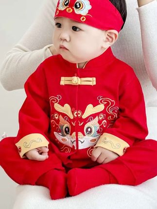 #婴儿衣服 #婴儿秋冬连体服 #周岁礼 #满月宴 #人类幼崽