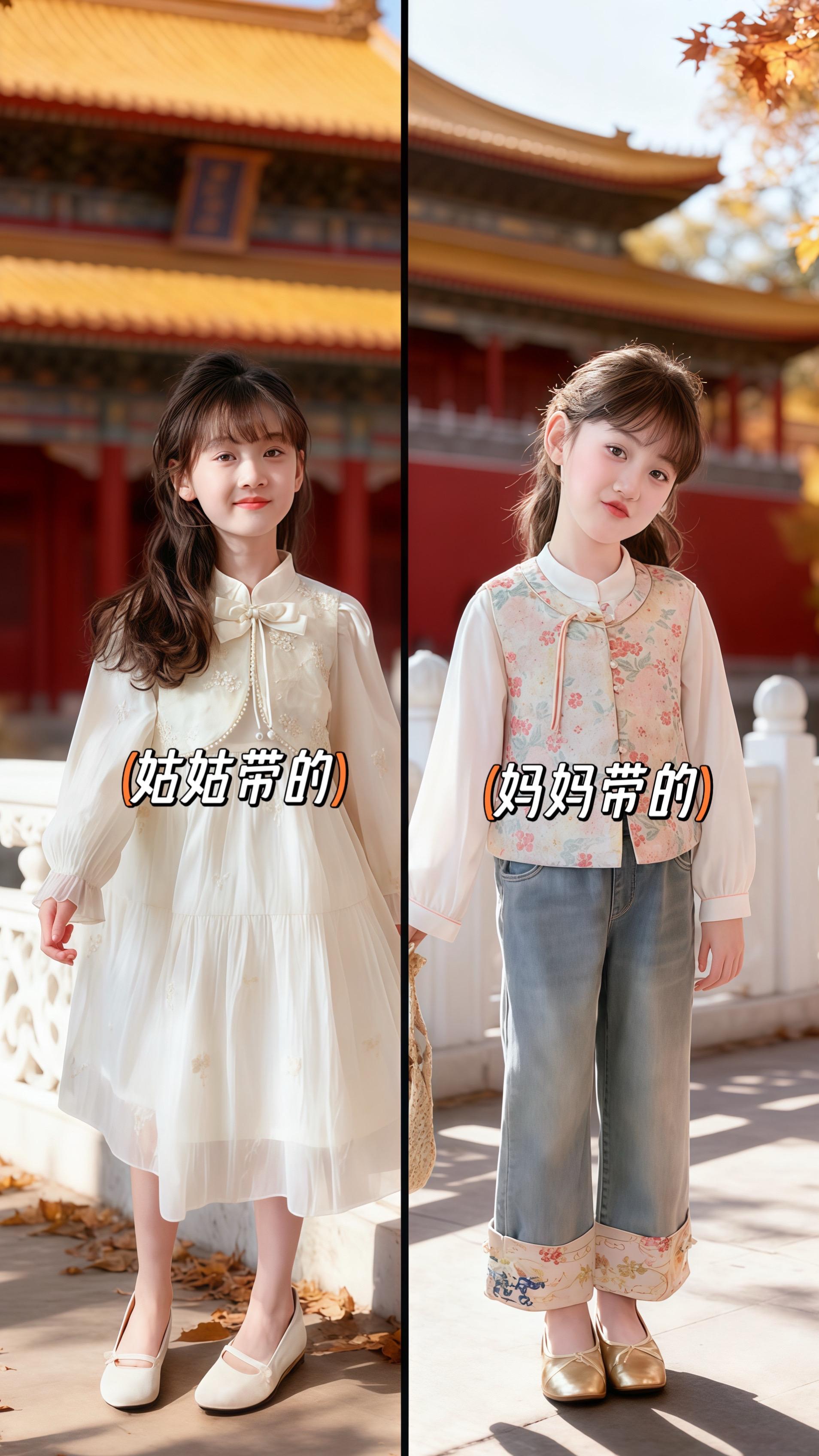 红墙黄瓦间,秋风轻拂,落叶蹁跹。少女着中式雅装,于古典园林的光影里,将传统韵味与青春朝气悄然融合,每一处细节都在诉说着时光的温柔与文化的绵长。#早秋穿搭三分钟出门不是梦 #国庆穿搭这就开始准备了 #高品质童装 #女童穿搭 @抖加🔥上热门🔥dou+🔥热点宝 @抖加小助理