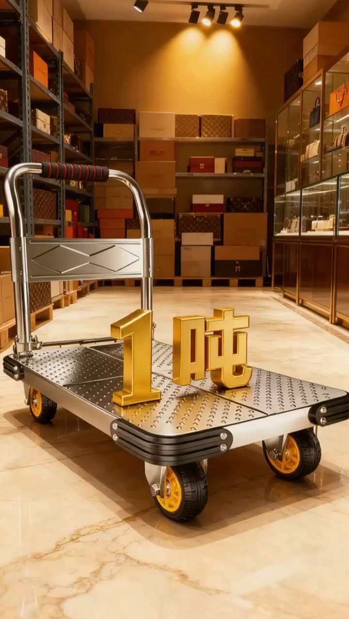 加厚钢管折叠手推车。加厚钢板折叠手推车,可折叠易携带,拉货搬运挺便捷,实用且耐用哦! #手推车 #钢板加厚手推车 #折叠手推车 #抖音好物