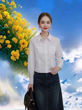 轻奢气质纯色长袖衬衫显瘦百搭上衣#穿搭技巧 #女 装穿搭 #穿搭时尚 #通勤搭配 #减龄气质