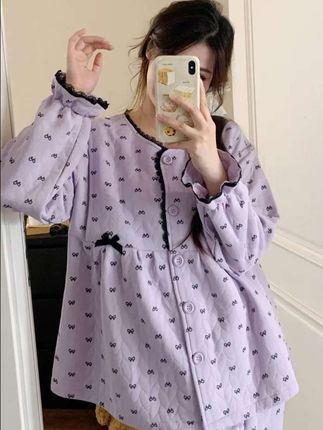 #带胸垫睡衣 #月子服 #孕妇睡衣 #孕妈哺乳月子服 #睡衣家居服