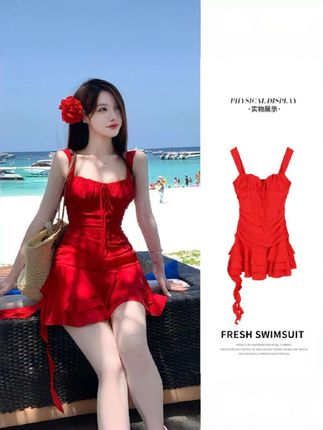 #遮肚显瘦裙式泳衣#裙式泳衣#2025新款#泳衣套装#温泉泳衣