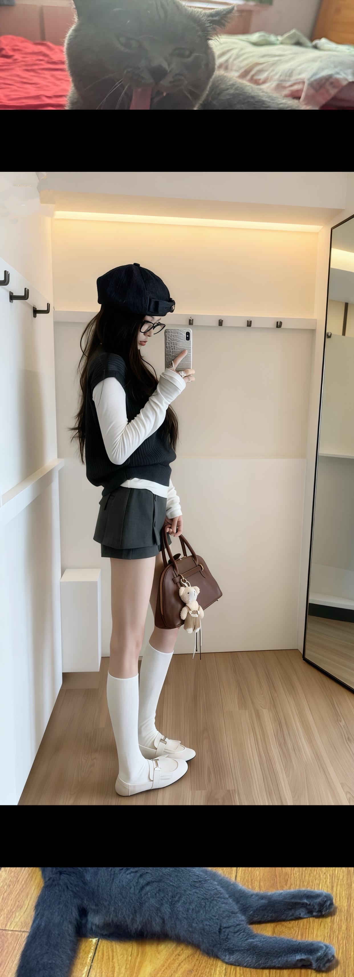 皮衣外套配叠穿,好酷好飒~#早秋穿搭 #时髦精 #又美又飒 #许妍在姥姥面前永远是小孩 #皮衣