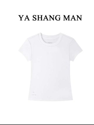 【口碑必备】YASHANGMAN新款简约百搭纯色修身圆领短袖T袖895#百搭显瘦t恤 #简约基础穿搭太耐看了 #休闲减龄穿搭