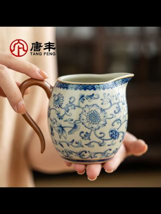 唐丰青花汝窑公道杯茶漏家用办公大容量珐琅彩分茶器泡茶专用匀杯#茶具 #公道杯 #分茶杯