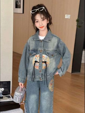 #女童牛仔套装#女童新款套装#女童套装秋冬新款#女童穿搭 #女童套装@@DOU+上热门