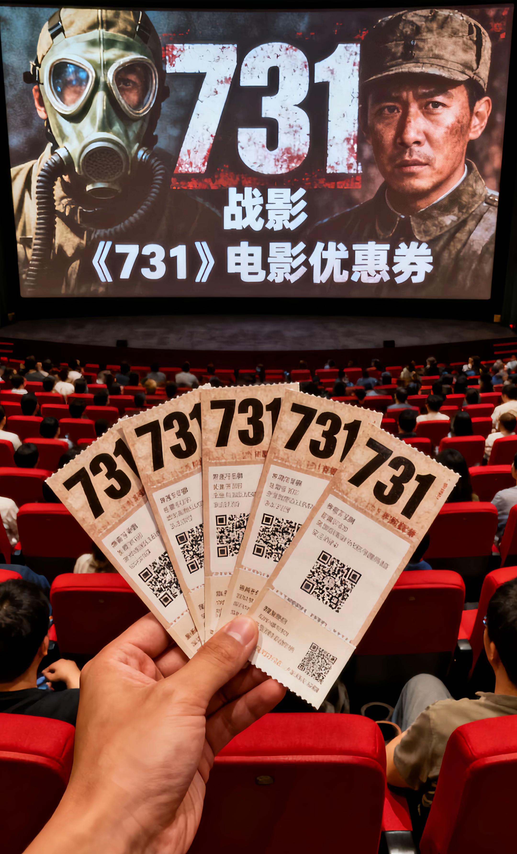 731电影优惠券。#勿忘国耻振兴中华 #铭记历史缅怀先烈 #731电影 #自强不息 #电影优惠券票