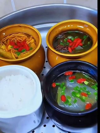 瓦罐炖盅 #瓦罐炖盅#带盖瓦罐炖盅#隔水炖,一人食