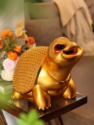 看这个金灿灿乌龟造型,这可是今年爆款家居装饰品啊 #摆件 #礼物推荐 #存钱罐 #只进不出存钱罐#金钱龟