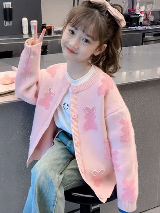 #童装 #女童穿搭 #女童针织开衫 #女童毛衣 #甜美穿搭