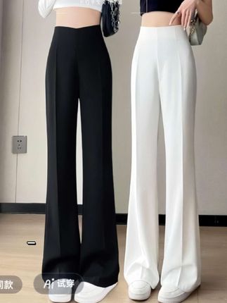 微喇裤女2025夏季薄款高腰西装裤垂感喇叭裤时尚百搭休闲拖地裤女#显高显瘦显腿长 #百搭裤子 #夏季新款