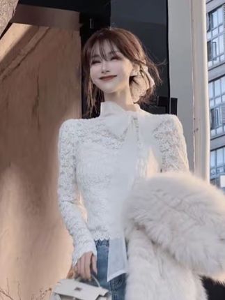 #气质甜美穿搭 #长袖蕾丝衫 #温柔风穿搭 #气质上衣小衫 #爆款热卖中