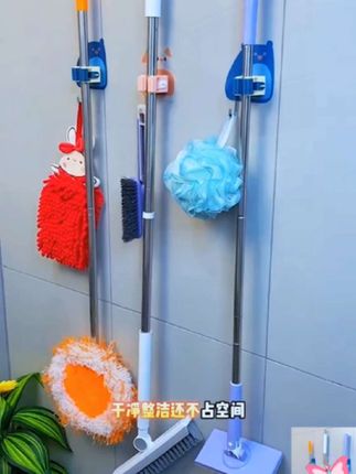 免打孔拖把夹,厕所干净整洁#生活好帮手 #实用好物 #强烈推荐 #