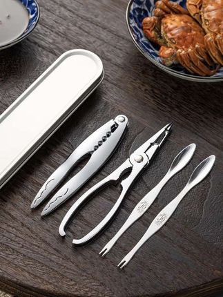 #吃蟹工具#不锈钢蟹钳套装#不锈钢剥蟹工具##大闸蟹拆剥工具#实用好物