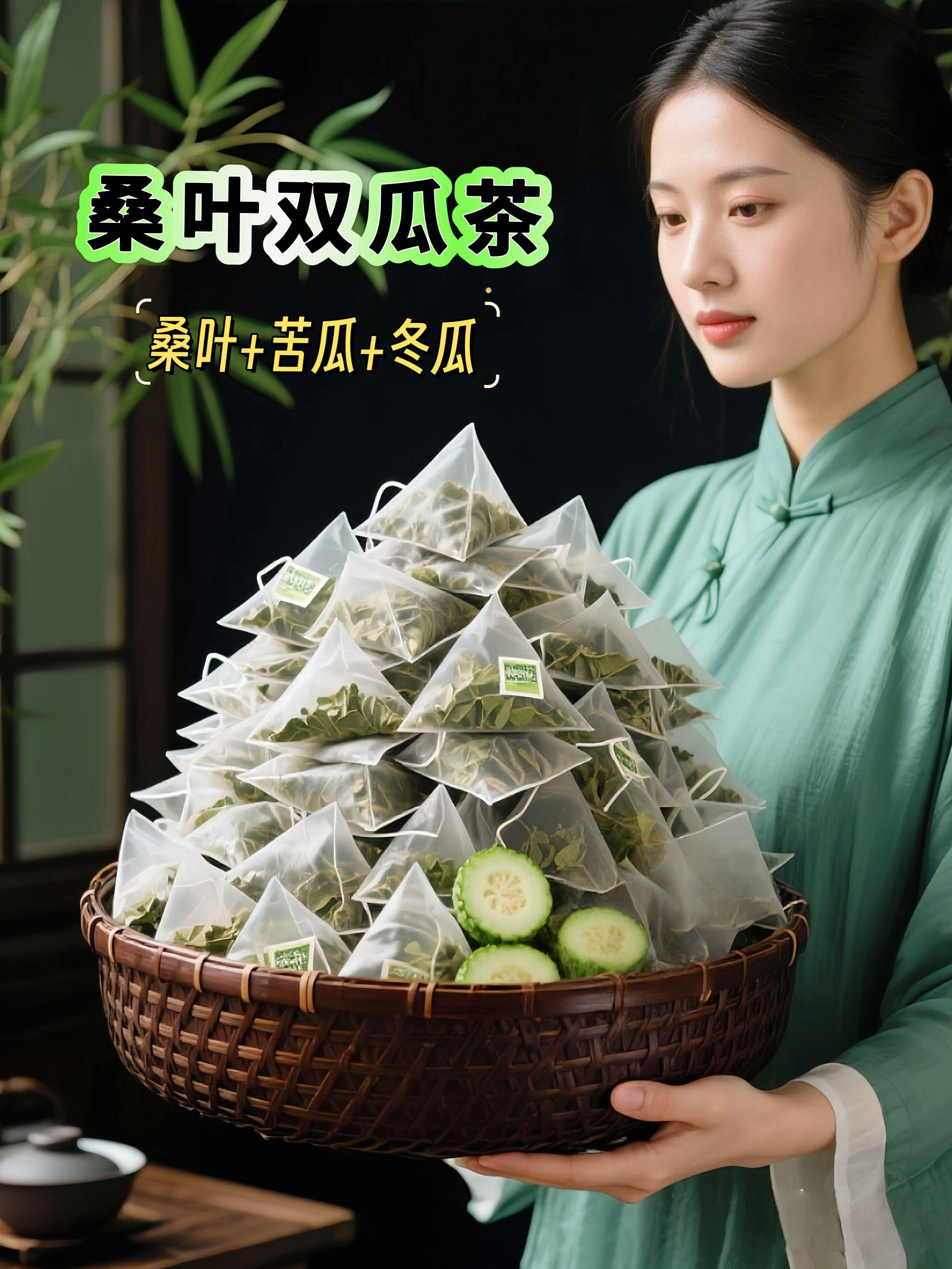 《桑叶双瓜茶:自然的健康馈赠》喝过的都夸好!它乃大自然的养生妙品。它以桑叶、冬瓜干、苦瓜干精心配比而成。热水入壶,茶香四溢,轻嗅,芬芳交织。浅尝,桑叶淡雅、冬瓜清甜、苦瓜清苦交融,滋味独特。 这不仅是茶,更是健康享受。于品味问,领略养生之趣,感受自然馈赠,让身心在茶香中舒缓!#喝养生茶#桑叶双瓜茶 #桑叶茶好处多多#苦瓜桑叶冬瓜茶#冬瓜桑叶苦瓜茶