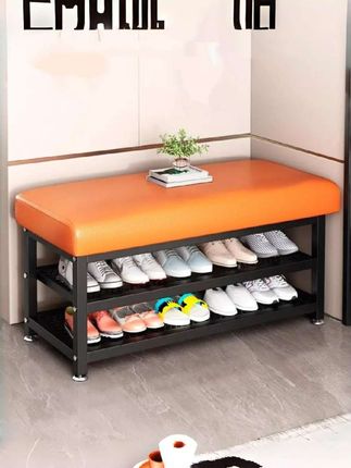 #猫抓皮换鞋凳#轻奢高级感可坐鞋柜#家用多层凳#试衣间凳子#沙发尾凳@巨量千川