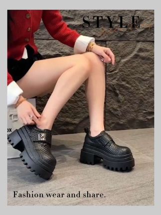 #法式配裙子小皮鞋女2025新款春秋百搭小个子乐福鞋女厚底增高单鞋