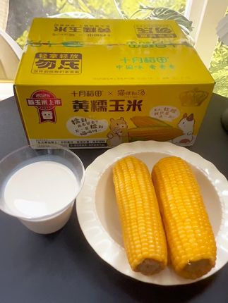 #十月稻田 25年新黄糯玉米,真空锁鲜包装,香甜软糯巨好吃!吃完满嘴的玉米香,拿来当早餐太合适了#玉米 #黄糯玉米 #粗粮 #软糯香甜