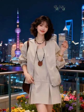 早春时尚一整套女装2025新款韩版百搭宽松外套显瘦吊带裙两件套潮#高级感穿搭 #优雅气质 #休闲穿搭 #时尚减龄穿搭 #气质穿搭