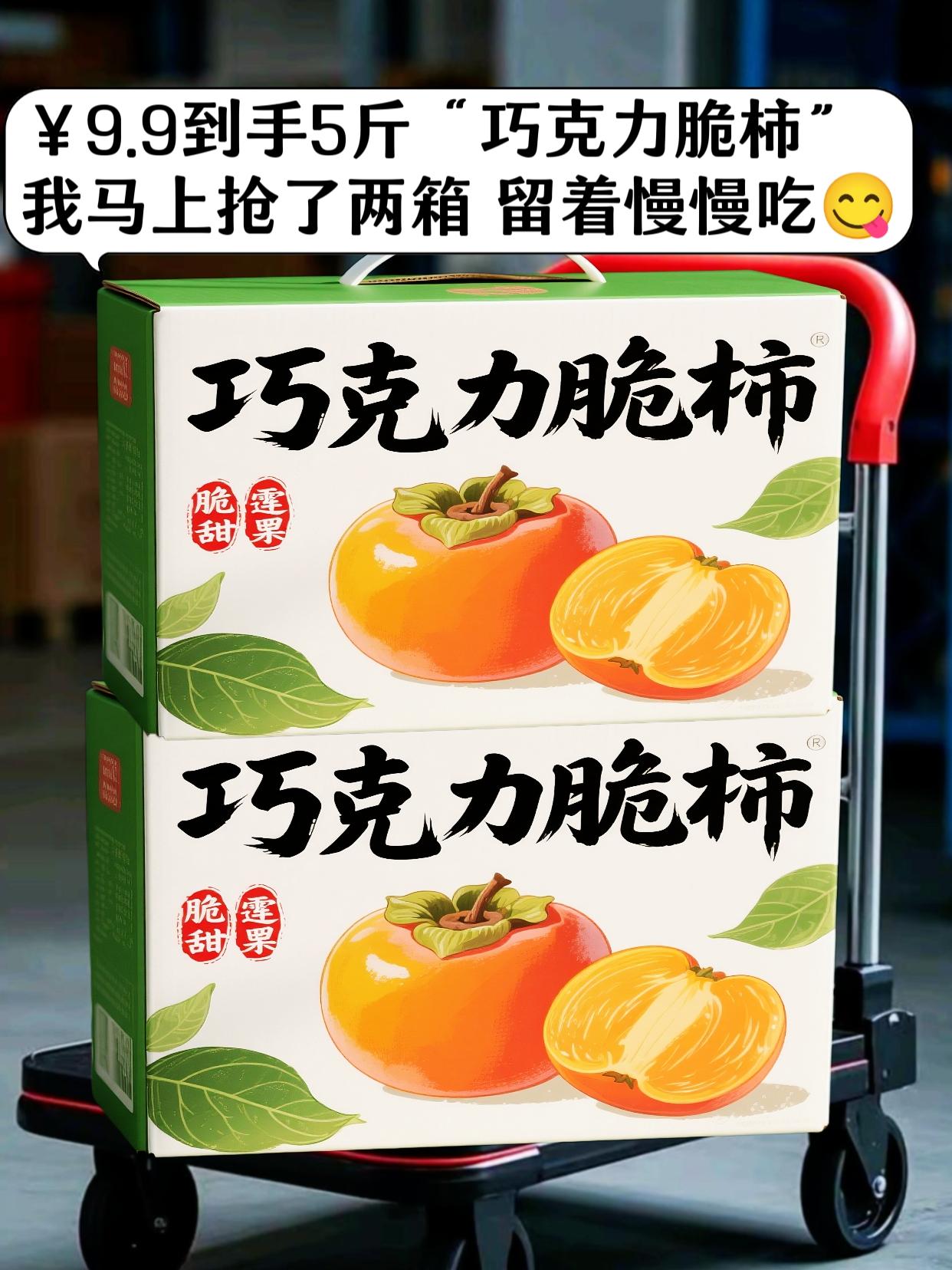 #图文掘金计划 姐妹们,脆柿子又来活动啦!又回购了两箱巧克力脆柿,真的非常好吃!巧克力脆柿脆甜可口!皮薄肉厚,又脆又甜又多汁不涩口!巨好吃!清甜柿子蜜香,家里大人孩子都爱吃。#脆甜柿子 #巧克力脆柿子 #口感特别好 #大人小孩都爱吃