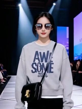 假两件圆领套头短款卫衣女加绒加厚秋冬上衣宽松小个子春秋薄款#小个子秋冬穿搭 #早秋穿搭三分钟出门不是梦 #晒晒我的秋日穿搭 #秋冬穿搭新鲜感在线 #国庆出游穿搭来了