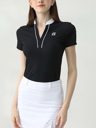 高尔夫新款女士短袖运动夏季服装修身透气翻领弹力户外上衣女款#高级穿搭 #气质范 #衬衫穿搭 #小个子显高显瘦穿搭 #套装穿搭