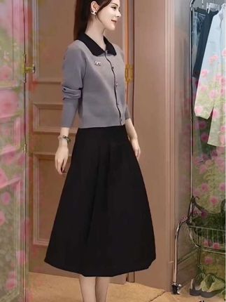 早春时尚一整套女装2025新款韩版小香风针织开衫气质半身裙两件套#面料柔软舒适#时尚百搭#遮肉显瘦 #谁穿谁好看#简约休闲