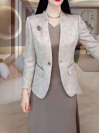 早秋外套连衣裙套装#西服连衣裙套装裙两件套 #连衣裙套装穿搭 #秋季时尚连衣裙套装 #时尚妈妈秋装#