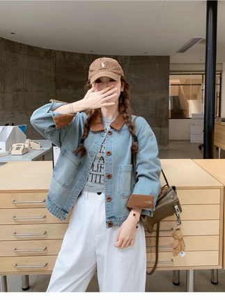 蓝色韩版小清新减龄单排扣牛仔外套女2025秋季新款小个子百搭夹克#甜美穿搭 #牛仔穿搭 #韩范穿搭 #外套穿搭 #上衣穿搭