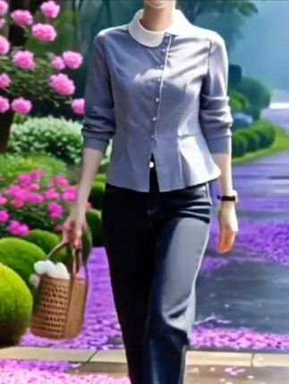 红念蓝色纯棉格子衬衫女长袖修身设计感2025秋季新款女装气质上衣#舒适休闲 #太好看了 #每日分享 #我又心动了 #衬衫穿搭 @巨量千川 @抖加🔥上热门🔥dou+🔥热点宝