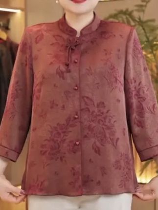 妈妈秋装衬衫2025新款高端新中式中老年奶奶秋季小衫高贵宽松上衣#穿搭 #时尚穿搭 #时尚女装 #时尚洋气百搭 #百搭上衣
