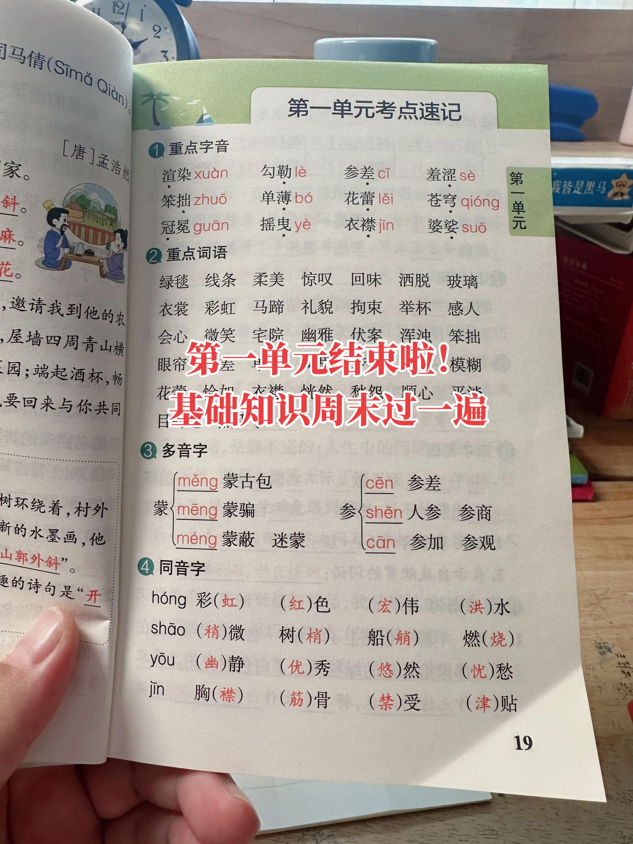 第一单元结束啦! 语文基础知识给他过一遍~ #小学语文 #学习 #六年级语文 #每天学习一点点 #每日学习打卡