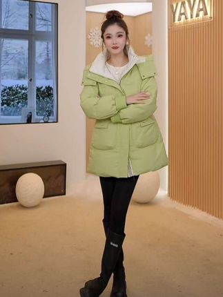 中长款羽绒服女2025冬季收腰百搭连帽鸭绒加厚保暖外套#保暖又好看 #时尚又百搭#显高显瘦显腿长 这个冬天不怕冷