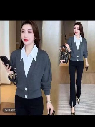 视频由ai生成#毛衣#假两件#通勤#便宜#女装