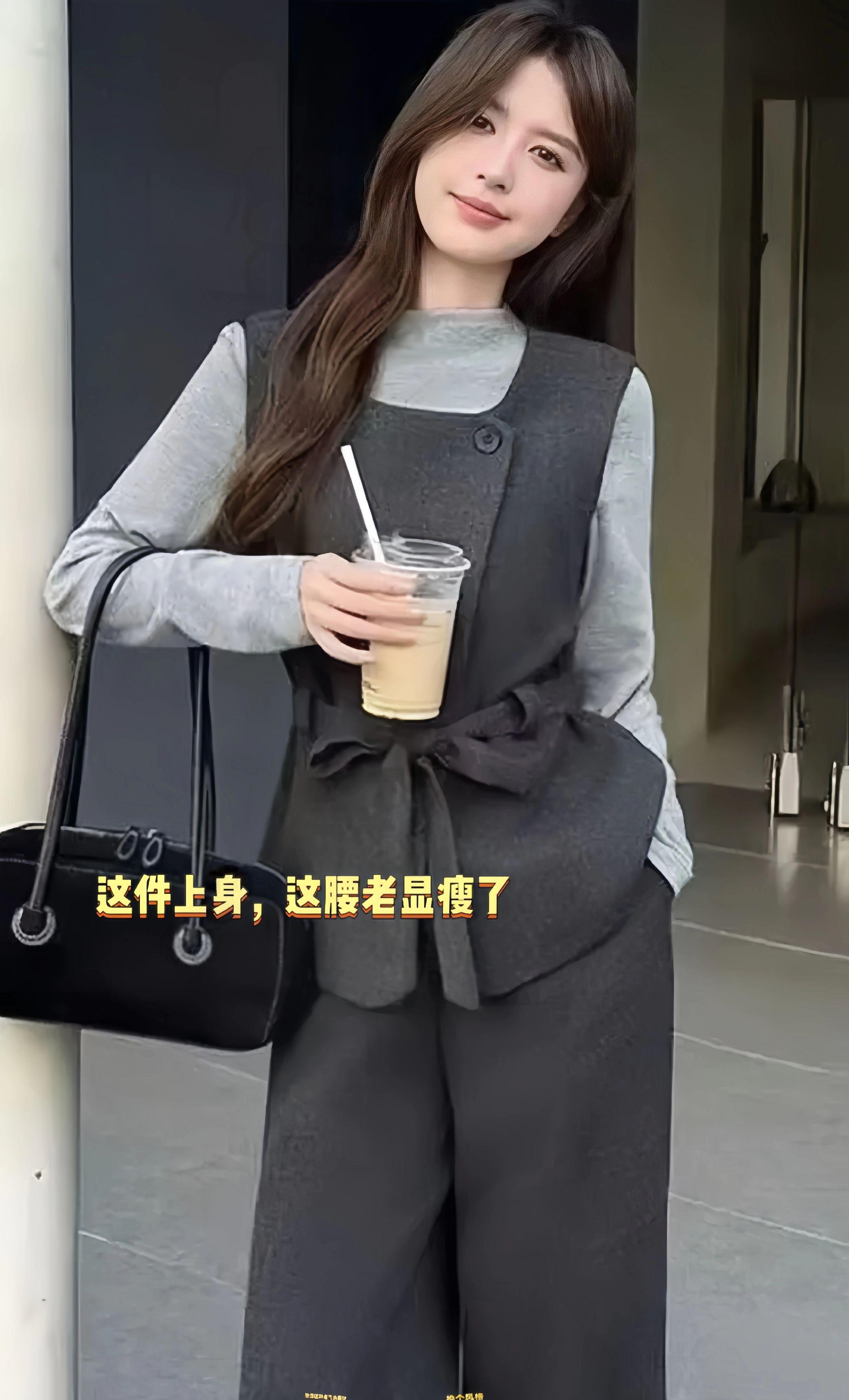 早秋新款三件套,含灰色半高领打底衫、收腰系带马甲与阔腿裤。简约高级的灰色系,风格通勤又不失时尚感,宽松版型舒适显瘦,三件搭配或单穿都很出彩,轻松打造干练优雅造型,性价比超高,是日常穿搭的优质选择。#韩系穿搭#气质套装#高品质套装@巨量千川#时尚气质穿搭