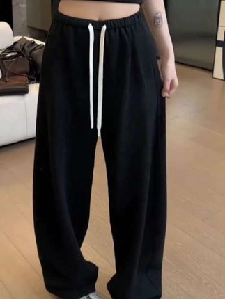 2025秋季新款大码女装垂感弯刀阔腿裤梨形身材宽松显瘦抽绳卫裤#弯刀裤 #穿出高级感 #穿出自己的风格 #穿出长腿美感 #穿出女人的气质