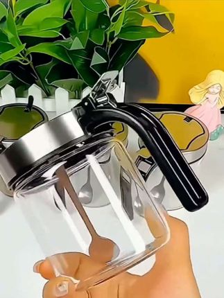 高颜值的#不锈钢调料罐 非常好用,调料一目了然按压翻盖,大角度开合,取放自如#调料罐 #密封性好 #调料罐组合套装 #厨房好物