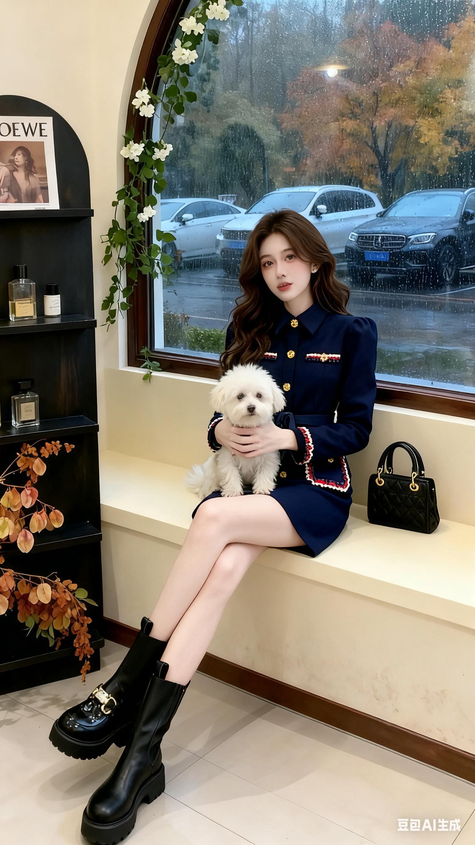 时尚女装。秋冬氛围感穿搭就该这么选!这款藏青色连衣裙真的绝绝子,精致的撞色包边、复古金扣,细节满满尽显高级感。收腰设计完美勾勒身材,不管是通勤还是约会都很合适。搭配乐福鞋,优雅又干练。穿上它,你就是人群中最亮眼的存在,轻松拿捏韩系欧尼风。   #秋冬穿搭 #韩系穿搭 #气质连衣裙 #高级感穿搭 #穿搭分享