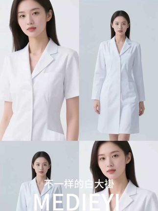 适合:美容院,口腔医院,皮肤管理店工作服#白大褂 #白大褂工作服 #医生白大褂工作服 #白大褂夏季薄款 #MEDIEYI麦迪依护士服