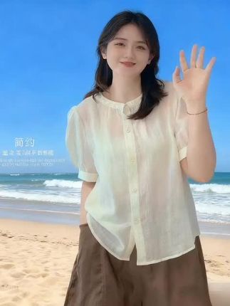 【菲菲爱穿搭】2025夏季薄款亚麻衬衫女气质显瘦时尚百搭小衫#分析现场 #幼儿园园长工作总结 #课题申报模版 #提示词模板