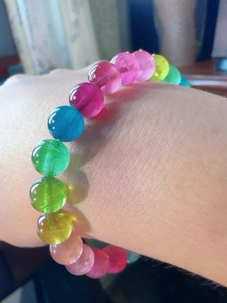 落入人间的彩虹🌈天然彩虹碧玺手链一物一图,所见即所得!#珠宝首饰 #强烈推荐 #碧玺 #碧玺手链 #碧玺手串
