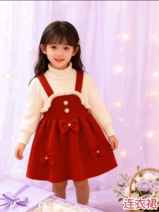 秋冬款毛衣连衣裙1岁到3岁都可以穿 谁家还没个漂亮小公主啊,穿在身上实在太美了#我要上热门 #穿搭 #谁穿谁好看 #连衣裙 #高品质童装