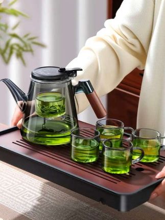 新款家用耐热玻璃泡茶壶 一键茶水分离壶#泡茶壶#茶水分离和 #高硼硅玻璃茶具