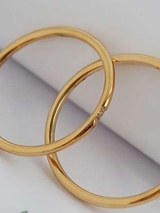 钛钢戒指 不掉色戒指女潮小众设计感极细精致轻奢网红金色指环ins