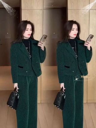 春秋西装套装2025年新款时尚洋气秋装职业女装减龄时髦阔腿两件套