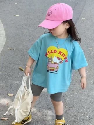 韩版儿童T恤2025夏季新款男女童休闲百搭印花短袖爱心上衣潮#休闲百搭#上衣穿搭#短袖#夏季新款#儿童穿搭
