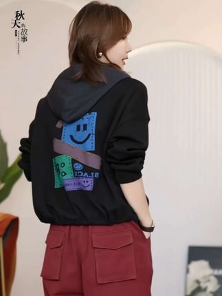 连帽印花#卫衣 #大码女装 #时尚 #无限回购的宝藏单品 #洋气减龄